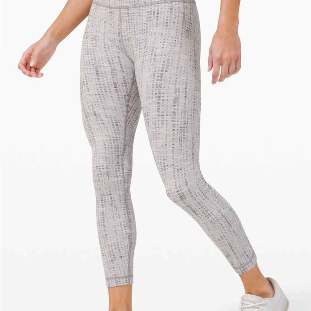 Lululemon Wunder Under Gray Patterned High-Rise C… - image 1